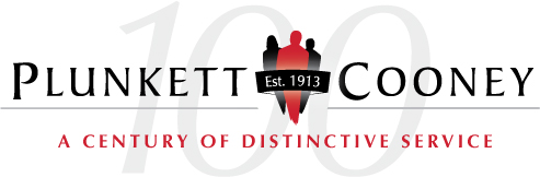 Plunkett Cooney Centennial Anniversary Logo